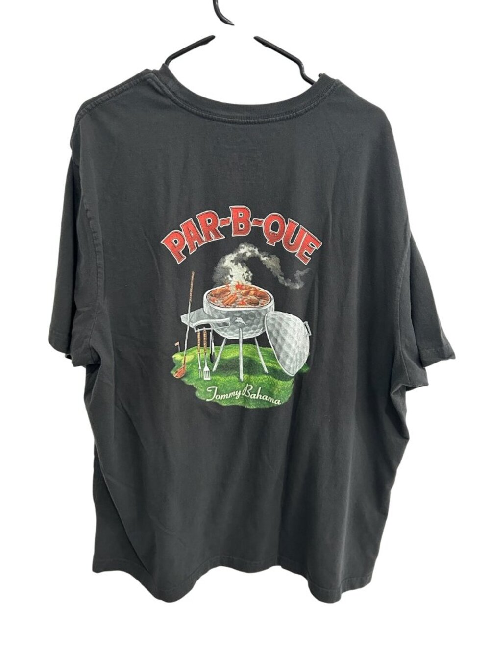 Tommy Bahama Relax Par-B-Que Graphic T-Shirt Black Sz 2XB 100% Cotton Casual
